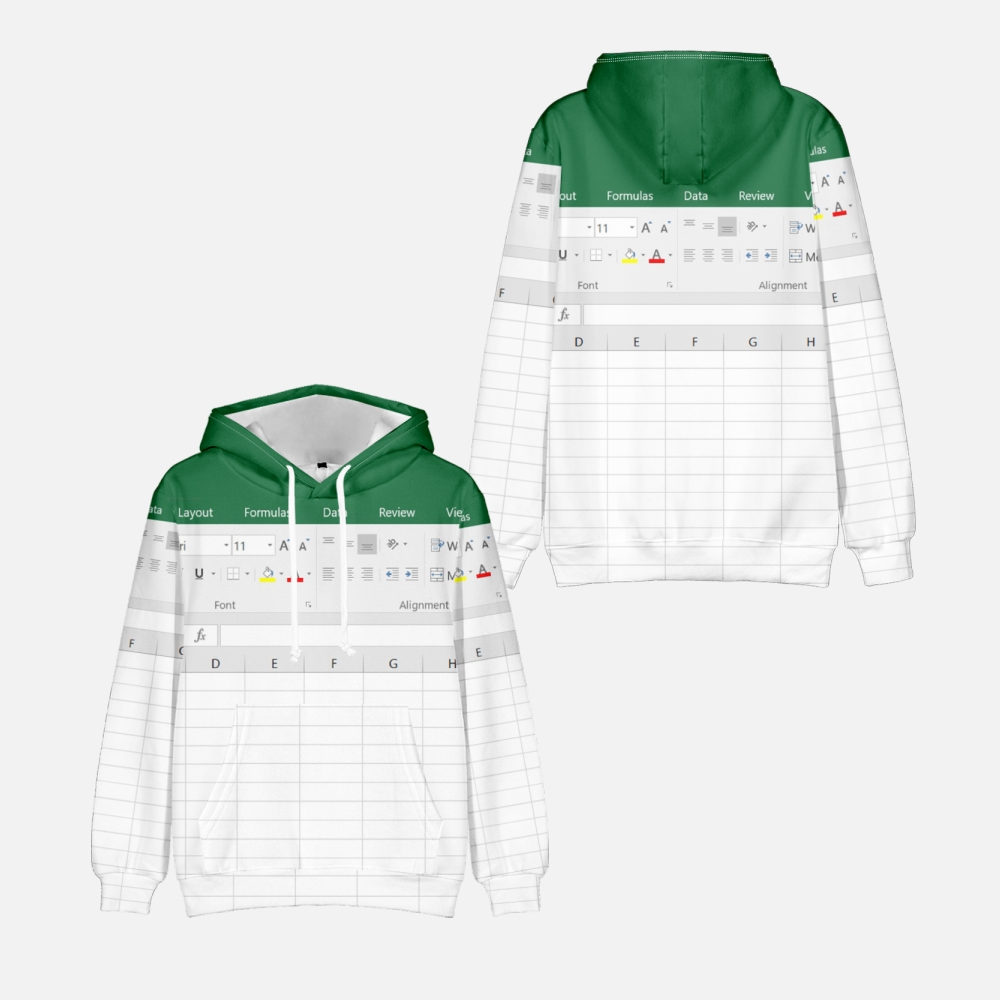 Casual Excel Hoodie For Men An - 3D Printing Online Service incelemesi ve fiyatı